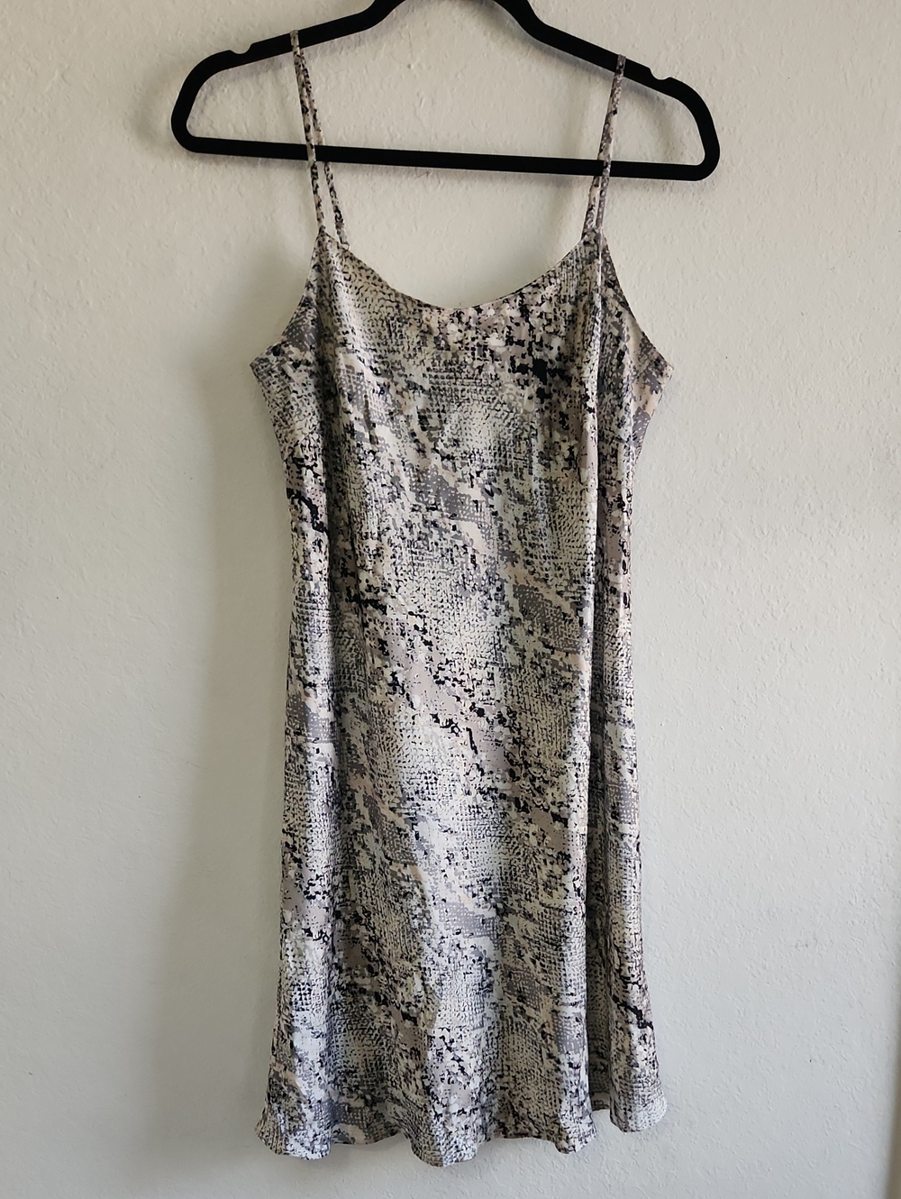 90s Y2k Calvin Klein Snakeskin Print Satin Slip Dress Size 4
